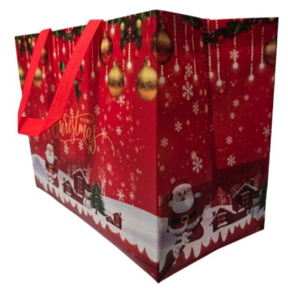 3 Pc. Christmas-Themed Large Gift Bag 1 Pair Socks Plastic Tumbler Gift Set NEW - Picture 7 of 16